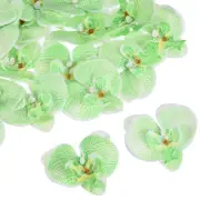 20Pcs 2.8" Artificial Silk Butterfly Orchid Flower Heads for DIY, Green