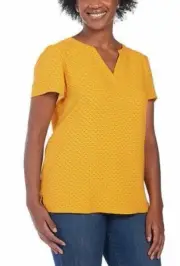 Hilary Radley Ladies' Printed Blouse, Mustard, XXL, NWT