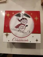 Glass Baron ~ Snowman Sled Merry Christmas Ornament C5-W3 384-2, NEW OLD STOCK