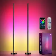 Smart RGBICW LED Corner Floor Lamp 2 Pack - 16 Million DIY Colors, 68+ Scenes...