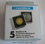 Pack of 5 Lighthouse Quadrum XL 50mm Square Coin Capsules large snaps holders