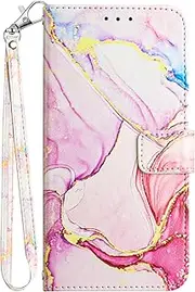 [Skyhewen] Samsung Galaxy A55 5G Case, Marble Wallet PU Leather Shockproof Flip Phone Cover Card Holder Magnetic Clasp Kickstand TPU Inner Shell Bumper Case Cover for Samsung Galaxy A55 5G, Rose Gold
