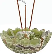 Radicaln Marble Incense Holder Green Onyx 5.5" Inches Handmade Incense Holder for Sticks with 9 Incense Holes - Modern Incense Burner Holder - Ash Trays Indoor - Incense-Sticks