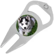 Husky Puppy Dog Golf Ball Marker Divot Repair Tool Bottle Opener