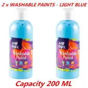 2 x Acrylic Light Blue Color Artist Washable Paint Art Craft Radical Water 200ml