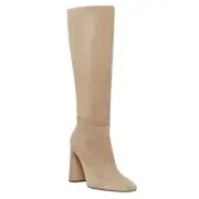 Steve Madden Women's Ally Knee High Block Heel Dress Boots Beige Size 10