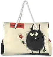 [YXYZRMY] Art Flower Anime Funny Beach Bag for Women Large Beach Tote Bag Zipper for Swim Gym Travel Daily