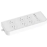 Brilliant Smart 6 Outlet WiFi Powerboard with 2x USB-A / 2x USB-C Chargers 1.4m Cable Length - Access & Manage your Home Electronics / Appliances / Devices from Anywhere [22165/05]