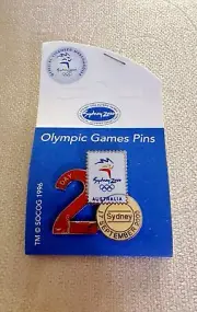 Sydney 2000 Olympic Games Countdown Collectable Pins/Badge - 2 Days To Go