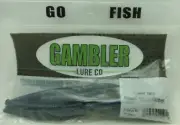 Gambler Lure Company Power Ned Plastic Worm Black Blue Glitter pack of 12