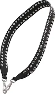 [Homoyoyo] Punk Wide Strap Women Bag Accessories Stylish Rivet Shoulder Strap for Handbags Durable and Fashionable Replacement Strap Black with Studs