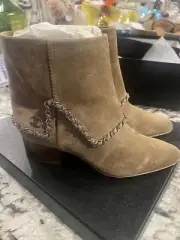 CHANEL Short Boots Tan Suede (never worn and come with box)