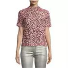 NWT rag & bone GIA Blouse Top T Shirt Womens XS Pink Mauve Leopard Print Velvet