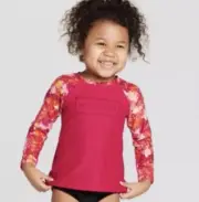 NWT HUNTER for Target Toddler Girls Pink Swim Rash Guard - 2T & 3T