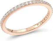 [Santuzza] 925 Sterling Silver Stackable Ring Engagement Wedding Band Stacking Ring for Women