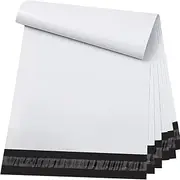 Suithink 100 Pieces 17x30cm White Postal Bags Waterproof, Shipping Mailers Mailing Bag for Clothes Envelopes Postage Bag for Packaging