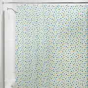 InterDesign Dotz Shower Curtain - PVC Free + 12 Shower Curtain Roller Hooks Rings