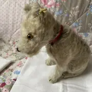 Steiff Rattler dog neck mechanism around 1930 gray