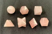 7 Pieces Rose Quartz Sacred Geometry Heiki Crystal Healing Spiritual Meditation