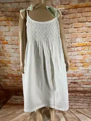 BNWT Girls Sz 9 to 10 Arabella Classic White Smocking Nightie PJ Sleep Dress