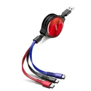 S-M365 3 In 1 Micro Usb+8 Pin+8 Pin Interface Tpe Data Cable Length:1.2M(Red)
