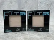 2 Pack! Maybelline Fit Me! Matte + Poreless Pressed Powder 100 Translucent