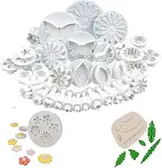 35 Piece Fondant Cake Cookie Plunger Cutter Sugarcraft Flower Leaf Butterfly Heart Shape Decorating Mold DIY Tools