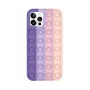 Pop Fidget Toys Push It Bubble Phone Case For iPhone 7 8 Plus X XR 11 12 Pro Max - Purple Pink