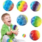 Moon Ball Bounce Ball, 6 Pieces Jumping Rubber Ball Jumps Space Ball, Bouncing Ball for Children Bouncing Balls High, Children's Toy for Outdoor Use, Parent-Child Interaction