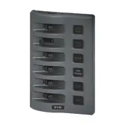 Blue Sea Systems 6 way WeatherDeck Gray Switch Panel - Fused