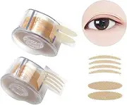 Waterproof Invisible Double Eyelid Tape - 1200 Pieces Natural Fiber Eyelid Lifter Strips, Eye Lift Tape for Droopy Lids, 2 Rolls Invisible Eye Stickers, Big Eye Decoration