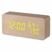 TODO Digital LED Alarm Clock w/ Dual USB Charge Port 115 Colour LED - Beige