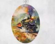 Train Glass Suncatcher Glass Suncatcher