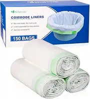 Kovevo Commode Liners - 150 Strong Bedside Commode Liners Portable Toilet Bags Fits All Standard Adult Commode Chairs Toilet Bucket Potty Bedpan - Leakproof, Make Cleanup Simple