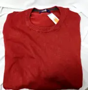 SIMPLY STYLED MEN'S CREW NECK FINE GAGE LIGHTWEIGHT RED SWEATER XXLARGE