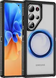 [RUNGOS] Heavy Duty Magnetic for Samsung S23 Ultra Case Case MagSafe [Strong Magnetic] [Translucent Matte] Dual-Layer Rugged Case for Samsung Galaxy S23 Ultra Phone Case, 15Ft Mil-grade Shockproof Cover