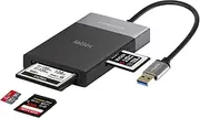 LETLEX 6in1 USB Type A Hub Multiport External Card Reader SD TF CF & XQD Ports USB 3.0 Plug & Play High Speed Data Transfer