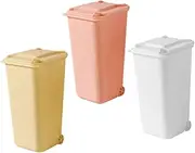 TEHAUX Small Desk Trash Can Mini Waste Bucket for Office Decorative Tabletop Kitchen Trash Can Holder 3pcs Set