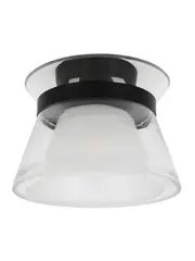 Palais 1 Light Batten Fix in Black with Frosted Glass