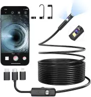 BlueFire USB Endoscope Camera, 3MP HD Dual Lens Industrial Borescope, IP67 Wa...