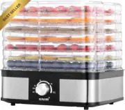 Food Dehydrator Fruit Meat Dryer Beef Jerky Maker W/ 7 Adjustable Trays - Black