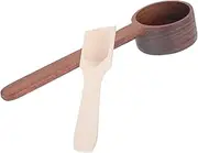 BIUDECO Measuring Spoon Set Wood Measuring Scoop for Sugar Beans Salt Tea Compact Lightweight Random Style