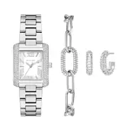 Michael Kors Emery Three-Hand Stainless Steel Watch, Earrings, and Bracelet Gift Set MK4839SET