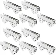 10PCS Showcase Window Roller, Mini Sliding Door Rollers Replacement Sliding Door Wheels, 7.0mm Stainless Steel Sliding Cabinet Door Hardware Pulley Clamp for 5-6mm Thick Display Glass Door