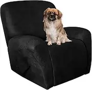 ANARACHON Leather Look Recliner Chair Covers Stay in Place 4-Piece Lazy Boy Recliner Slipcovers for Reclining Chair Furniture Protector Spandex Fabric Washable (X-Large, Black)