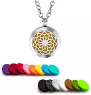 Essential Oil Diffuser Necklace Pendant Stainless Steel Aromatherapy Sunflower