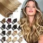 Micro Loop Ring Bead Tip Real Human Hair Extensions Thick 300 Strands 150g Ombre