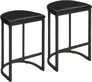 Bar Stools, Bar Stools Set of 2, Counter Height Bar Stools, 16.9" Semi-Circular