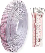 26AWG 15FT-320FT Positive Red and White Row 7P(7 Core) Soft Electrical Wire Solid Wire PVC Electronic Wire UL Certified Tinned Copper Wire for Internal Connection of Electrical Equipment(95ft)