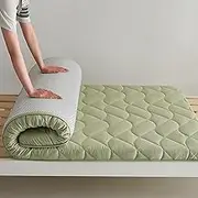Japanese Futon Mattress Tatami Foldable Roll Up Mattress for Dorm Camping(Green,120x200cm)